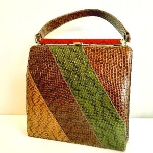 60s Multi-Colored Faux Alligator Hand Bag VS3225